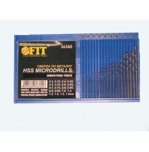 Набор микросверл по металлу HSS, 20 шт, 0,3-1,6 мм 