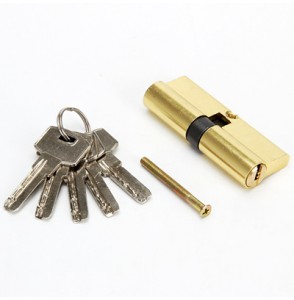 Сердцевина замка 60 мм, 30*30, 5 ключей, ключ - ключ (золото)