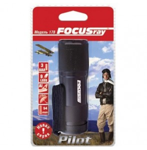 Фонарик ручной 1 св/д 3W Zoom, черный (3AAA)