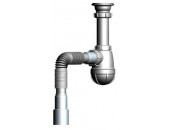 Сифон большой с вып. 1 1/2 с гибкой трубой 40х40/50  Aquant B0115