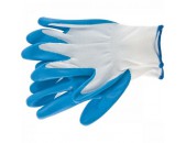 Перчатки с синим нитрильным полуобливом, антискользящие