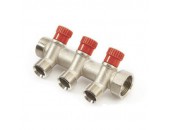 Коллектор распределительный Вн-Нр 3/4"  (1/2"х3 вых. Нр)  STI